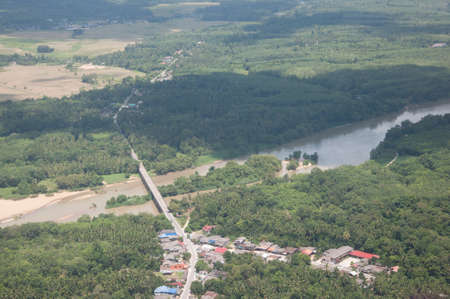 bridge across river landscape in thailand
