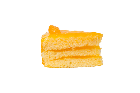 Orange cake isolated on whiteの写真素材