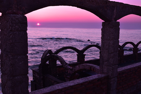 Purple sea viewの写真素材