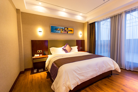 Interior of bedroom in a hotelのeditorial素材