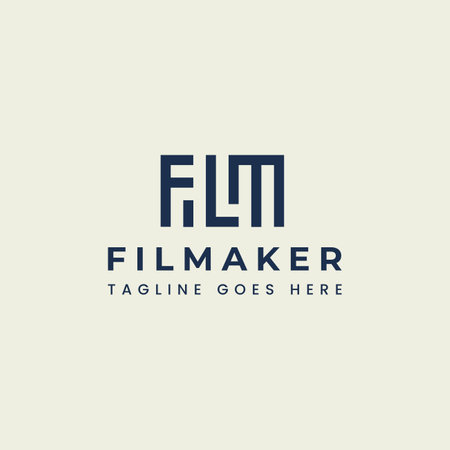film typography logo in vintage retro art style for entertainment, movie, cinema industryのイラスト素材