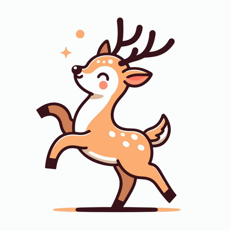 cute little deer cartoon character mascotのイラスト素材