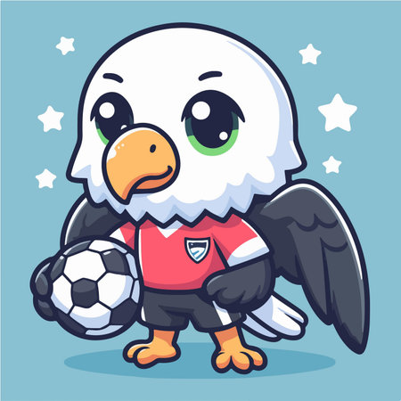 sport animal cute eagle football player vector illustrationのイラスト素材
