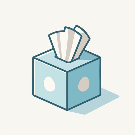 simple tissue box flat design illustration. hand drawn icon design concept of a tissue boxのイラスト素材