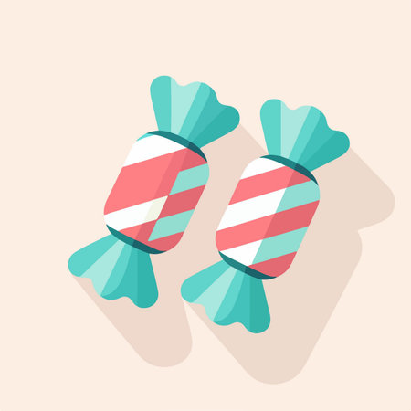 wrapped sweet candies cartoon illustrationのイラスト素材