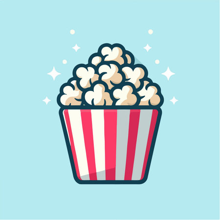 Illustration for illustration of popcorn in a bucket - Royalty Free Image