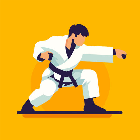 illustration of a judo martial arts athleteのイラスト素材