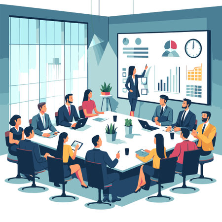 illustration of a company board of directors meetingのイラスト素材
