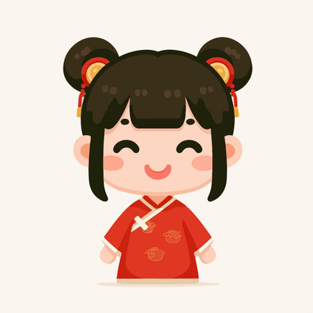 tiny chinese girl avatarのイラスト素材