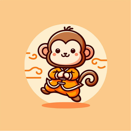 chinese monkey new year zodiac signのイラスト素材