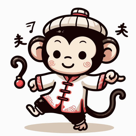 chinese monkey new year zodiac signのイラスト素材