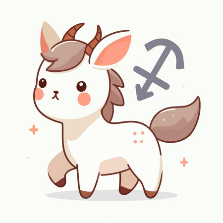 chinese horse shio sign cartoon illustrationのイラスト素材