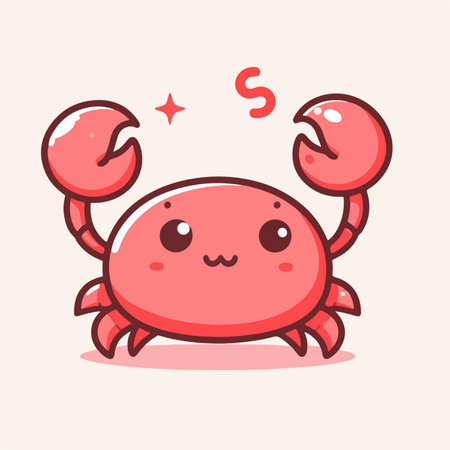 crab cancer zodiac sign cartoon illustrationのイラスト素材