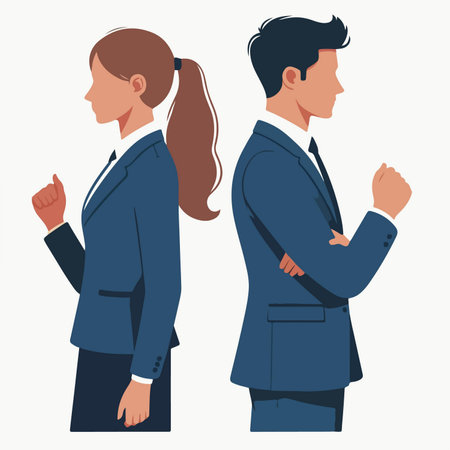 flat design illustration of a business conflict between employeesのイラスト素材