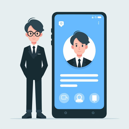 Flat design illustration of digital personal branding conceptのイラスト素材