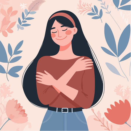Self love appreciation illustrationのイラスト素材