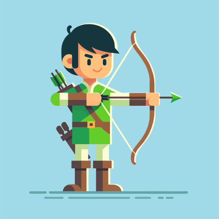 character illustration of a young archerのイラスト素材