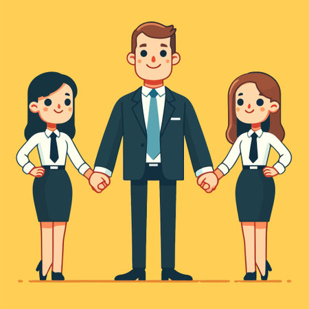 illustration of a boss with a personal assistantのイラスト素材