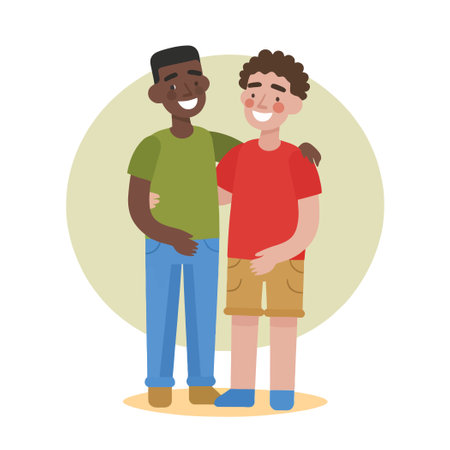 illustration of friendship with different ethnicity and cultureのイラスト素材