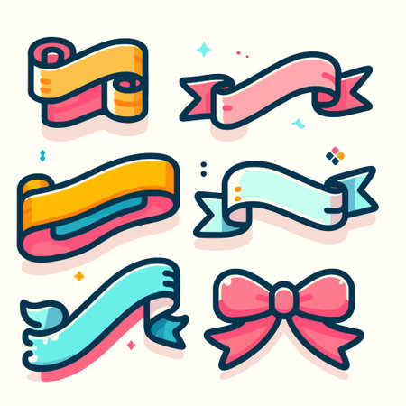 ribbons illustration collection setのイラスト素材