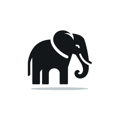 mascot  black silhouette of a elephantのイラスト素材