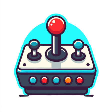 classic game joystick cartoon icon in flat designのイラスト素材