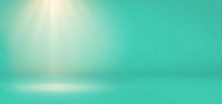 Banner of abstract mint green or maroon gradient spotlight room texture background. Mint green background with little grunge. Studio backdrop wallpaper light room wall and empty space.の写真素材