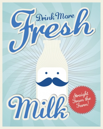 vintage milk poster template vector illustrationのイラスト素材