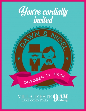 wedding invitation card template vector illustrationのイラスト素材