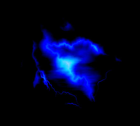 blue lightning over black background の写真素材