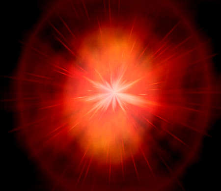 Abstract Light, orange, red background with light raysの写真素材