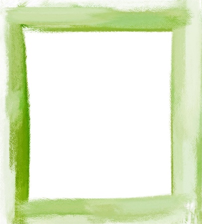 Green painted frameの写真素材