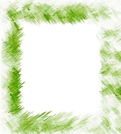 Green painted frameの写真素材
