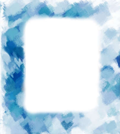 Blue painted frameの写真素材