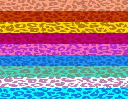 Retro Colorful Leopard Print Skin Stripe Pattern の写真素材