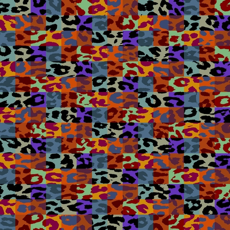 Colorful Leopard Print Skin Square Pattern 9の写真素材