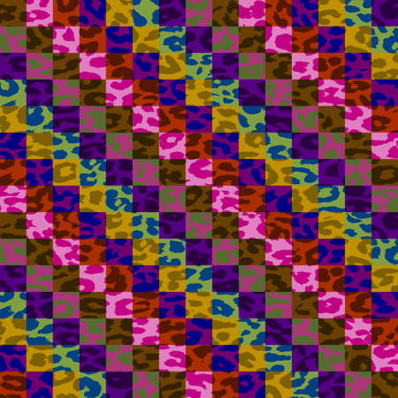 Colorful Leopard Print Skin Square Pattern 2
