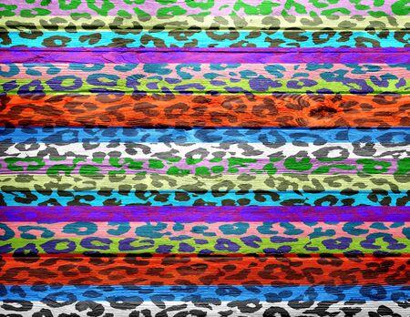 leopard print overlays vintage wood backgroundの写真素材