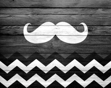 Mustache Chevron Stripe Wood Backgroundの写真素材