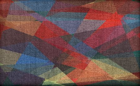Colorful Mosaic Painted Burlap Rustic Jute Background