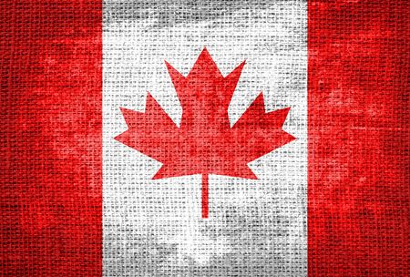 Vintage Canada Flag Burlap Linen Rusticの写真素材