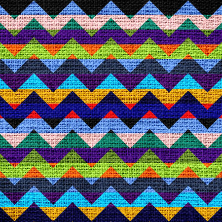 Colorful Seamless Chevron Pattern Burlap Linen Rustic Juteの写真素材