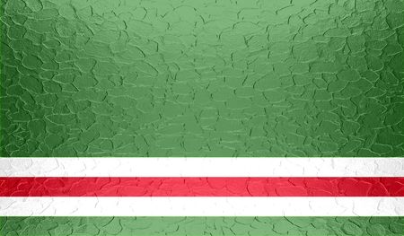 Chechen Republic of Ichkeria flag on metallic metal textureの写真素材