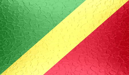 Republic of the Congo flag on metallic metal textureの写真素材
