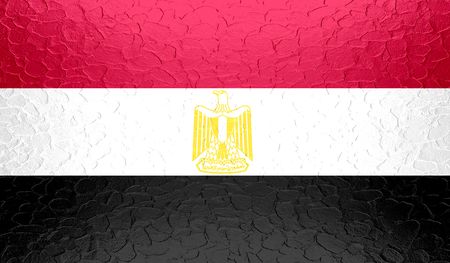 Egypt flag on metallic metal textureの写真素材