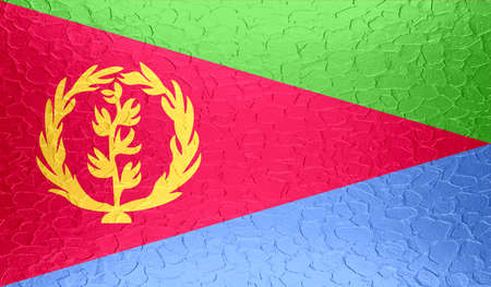 Eritrea flag on metallic metal textureの写真素材
