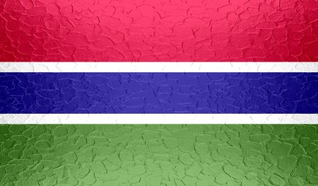 Gambia flag on metallic metal textureの写真素材