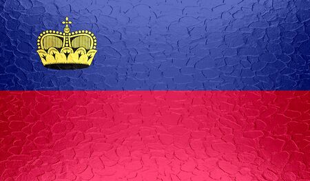 Liechtenstein flag on metallic metal textureの写真素材