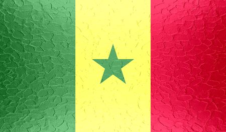 Senegal flag on metallic metal textureの写真素材