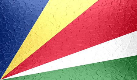Seychelles flag on metallic metal textureの写真素材